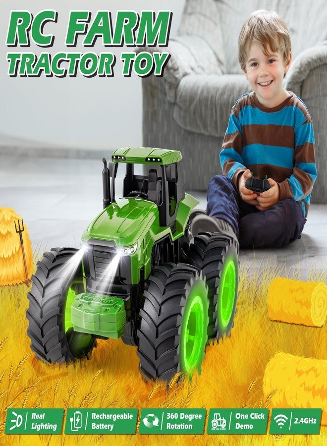 BAYSING Remote Control Tractor Toys for Kids 3-5, Light Up Monster Trucks Toy for Boys 3,4,5,6,7 Year Old, Toddlers RC Farm Vehicle Toys for Ages 3-7 Years Old, Ideal Birthday Toys Gift for Boys Girls - Image 2